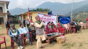 फोटो क्याप्सन ः भर्ना अभियान कार्यक्रममा वोल्दै जिल्ला समन्वय समिति जाजरकोटाका प्रमुख कालि बहादुर खत्री । तस्विर ः वडाखवर प्रतिनिधि 
